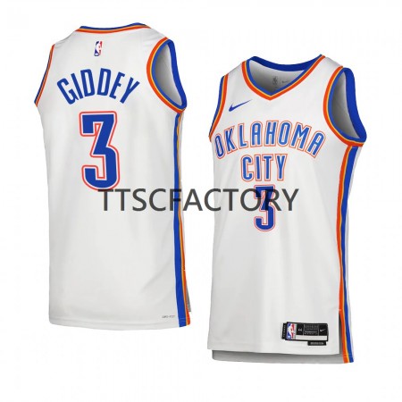Maillot Homme Oklahoma City Thunder Josh Giddey 3 Nike 2022-23 Association Edition Blanc Swingman
